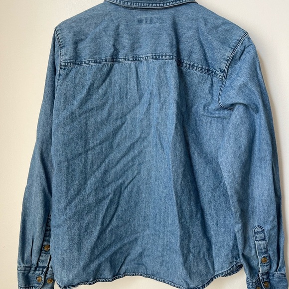 Classic Elements Christmas Denim Button Down - Picture 2 of 3
